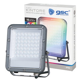 GSC Evolution Proyector aluminio LED Kintore 30W RGB + 1800K IP65 Gris