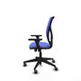 Chaise Motilla Synchro 3 positions tissu Bleu clair Maille Bleu Base pyramidale noire Accoudoir 3D Sans appui-tête Roulettes 65mm pour moquette