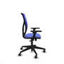 Chaise Motilla Synchro 3 positions tissu Bleu clair Maille Bleu Base pyramidale noire Accoudoir 3D Sans appui-tête Roulettes 65mm pour moquette