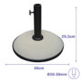 Marbueno Base pour Parapluie Ronde en Ciment Blanc 36x29,5 cm 11 kg Jardin Piscine Terrasse 10445