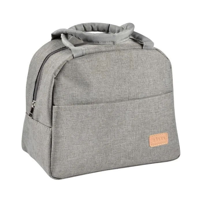 Beaba Sac Repas Isotherme Gris Chiné - Sac Isotherme Grande Capacité pour Biberons et Aliments Bébé, Garde au Chaud et au Frais