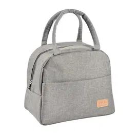 Beaba Sac Repas Isotherme Gris Chiné - Sac Isotherme Grande Capacité pour Biberons et Aliments Bébé, Garde au Chaud et au Frais