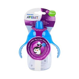 AVENT Verre avec paille et anses bleu 210ml