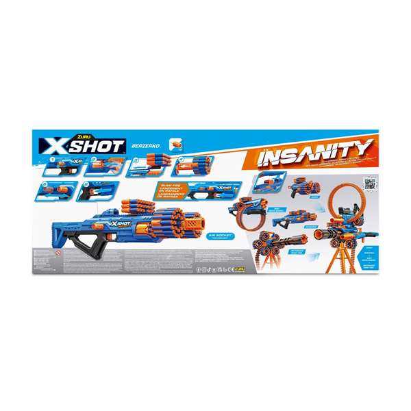 Zuru X-Shot Insanity Berzerko - Blaster à fléchettes avec 48 projectiles et modules de stockage - Âge recommandé : 8 ans