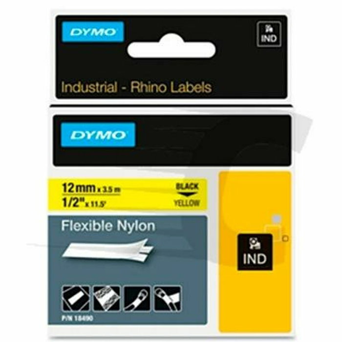 Ruban stratifié Dymo Nylon Flexible IND Multicouleur Noir/Jaune Ruban stratifié Dymo Nylon Flexible IND Multicouleur Noir/Jaune