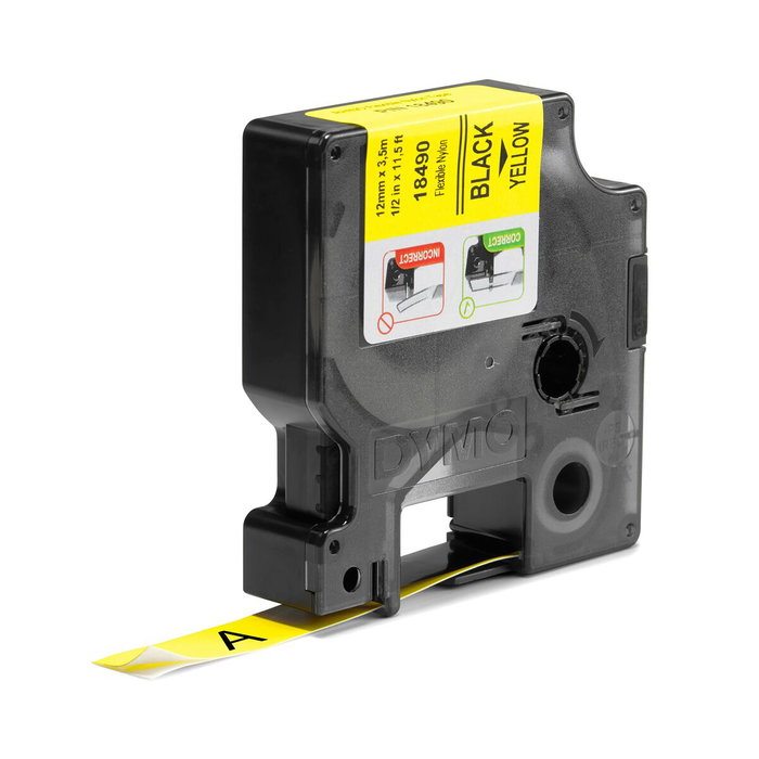 Ruban stratifié Dymo Nylon Flexible IND Multicouleur Noir/Jaune Ruban stratifié Dymo Nylon Flexible IND Multicouleur Noir/Jaune