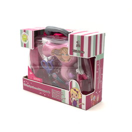 TACHAN - Set Salon de Coiffure Jouet en Mallette Transparente Transportable avec Sèche-cheveux, Peigne, Ciseaux et Accessoires - Fonctionne sur Piles - À partir de 3 ans