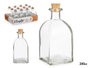 Vivalto Frasca en verre 250 ml avec bouchon liège 6.5x14x6.5 cm transparent (Set de 36)