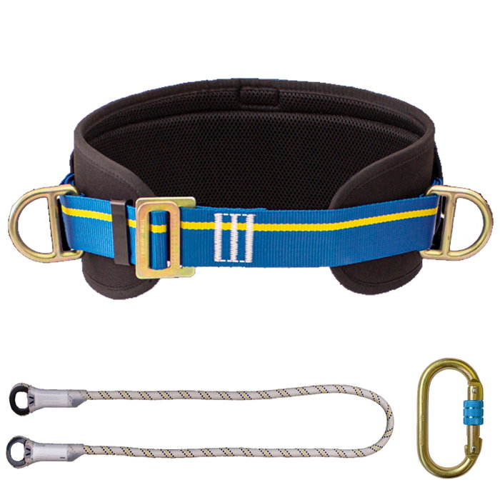 WOLFPACK LINEA PROFESIONAL Kit de sécurité avec ceinture, corde et mousqueton WOLFPACK LINEA PROFESIONAL Kit de sécurité avec ceinture, corde et mousqueton