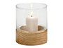 Giftdecor Porte-bougie en verre avec base en bois rouge petit 10 x 11 x 10 cm transparent (Set de 18)
