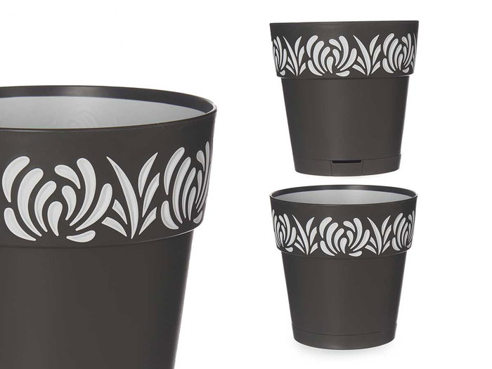 Stefanplast Pot en plastique 15 cm Gaia anthracite avec réservoir d'eau (Set de 12) Stefanplast Pot en plastique 15 cm Gaia anthracite avec réservoir d'eau (Set de 12)