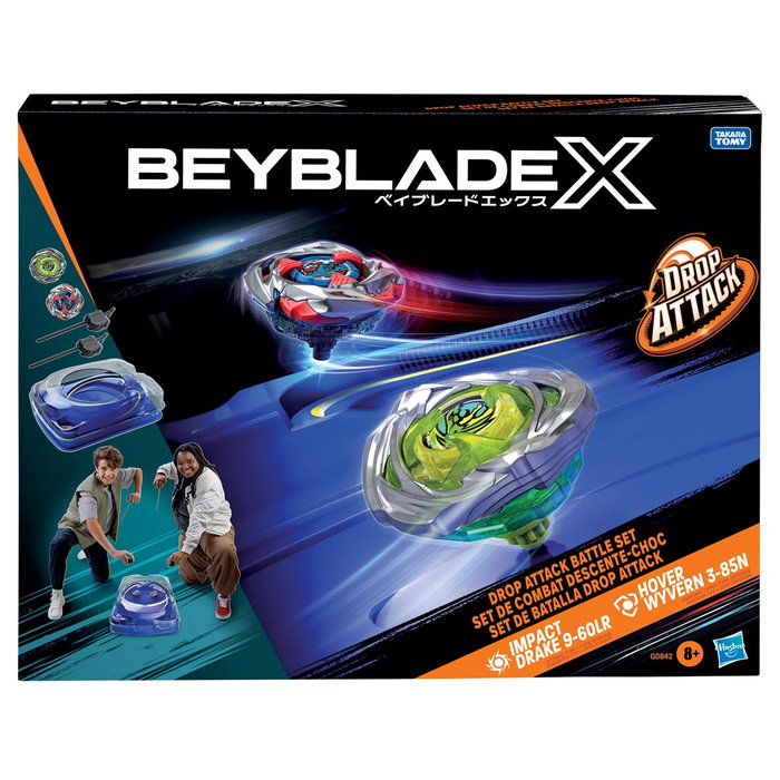 Hasbro Beyblade Estadio Premium Drop Attack G0842 - Set de bataille avec 2 tops et 2 lanceurs - Multilingue (Français inclus)