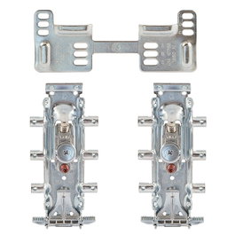 ITALIANA FERRAMENTA Kit de suspension mural Libra H2 zincé avec plaque WP2 - 2 crochets et 1 plaque double - Système anti-décrochage - Capacité 150 kg