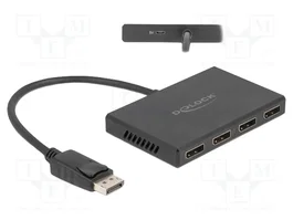 DELOCK Multiprise DisplayPort 1.4, 0,25m, noir