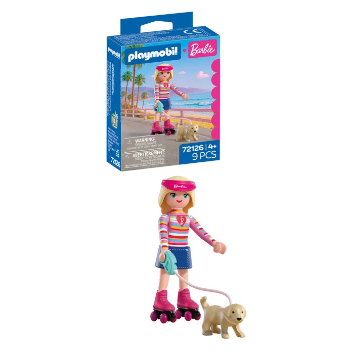 PLAYMOBIL Barbie Malibu 72126 avec chiot Taffy et patins