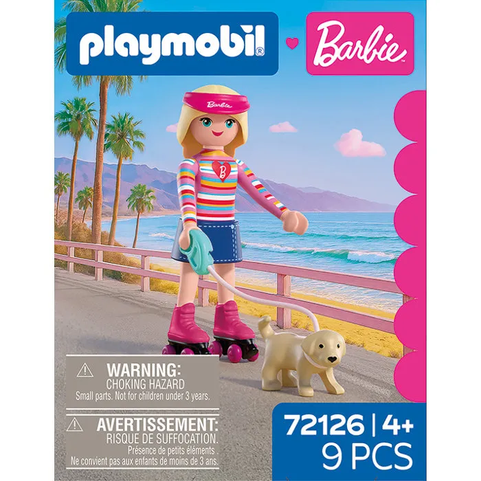 PLAYMOBIL Barbie Malibu 72126 avec chiot Taffy et patins