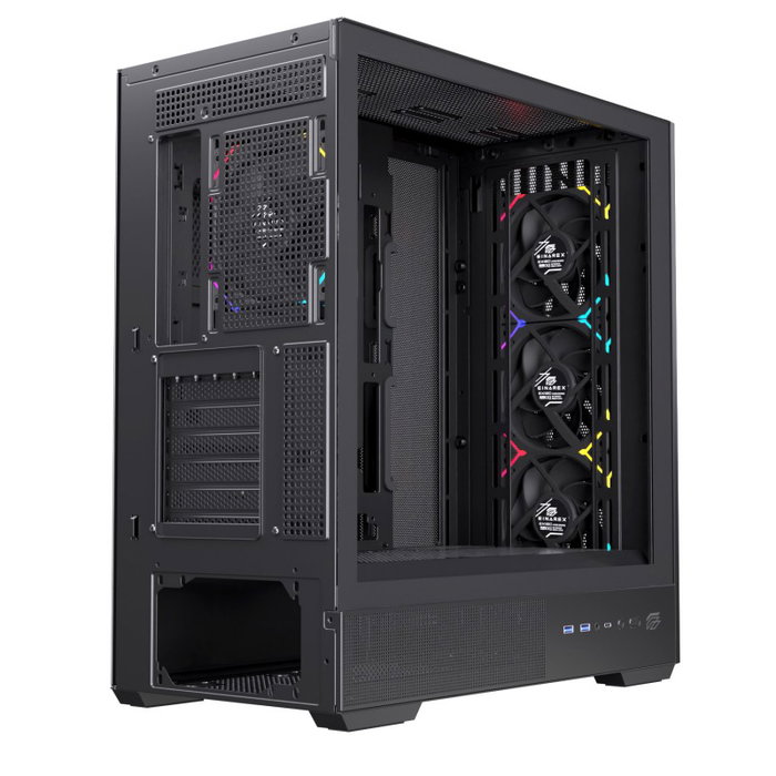 Einarex PULSE P800 Boîtier ATX Semi-Tour Gaming Noir Vidreo Trempé RGB 4 Ventilateurs Inclus