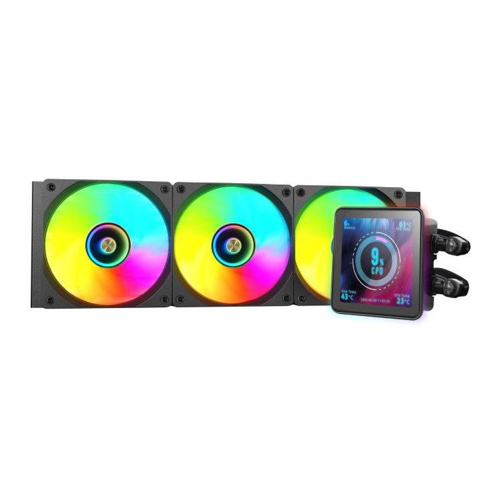 Mars Gaming ML-VISIONPRO360 Kit Refroidissement Liquide AIO 360mm, 600W TDP, 3 Ventilateurs ARGB, Écran IPS 4"
