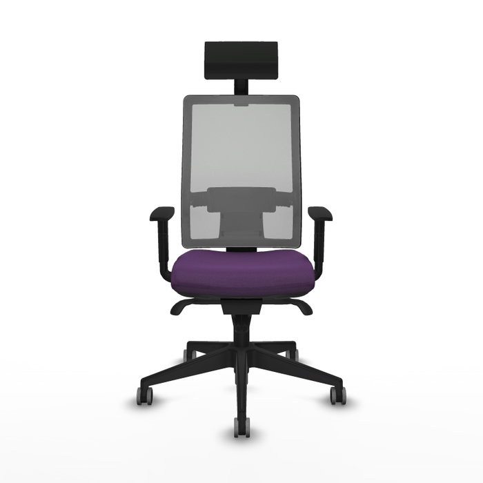 Piqueras y Crespo Chaise de Bureau Horna Violet et Gris avec Appui-tête