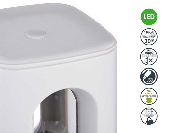 Ibergarden Lampe Anti-Moustiques USB 13x22x16 cm Blanc 3W (Set de 6)