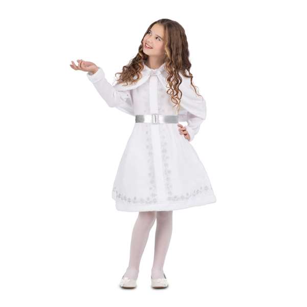 My Other Me Déguisement Robe Blanche Noël avec Jupon, Capuche et Couvre-Épaules - Taille 3-4 Ans