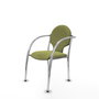 Silla Hellín tapizada con Tela color Verde oliva. Brazos fijos