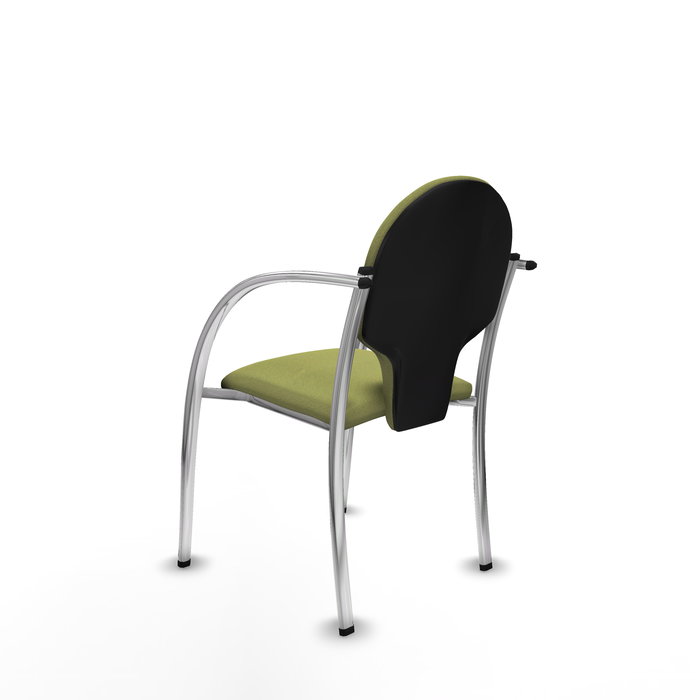 Silla Hellín tapizada con Tela color Verde oliva. Brazos fijos Silla Hellín tapizada con Tela color Verde oliva. Brazos fijos