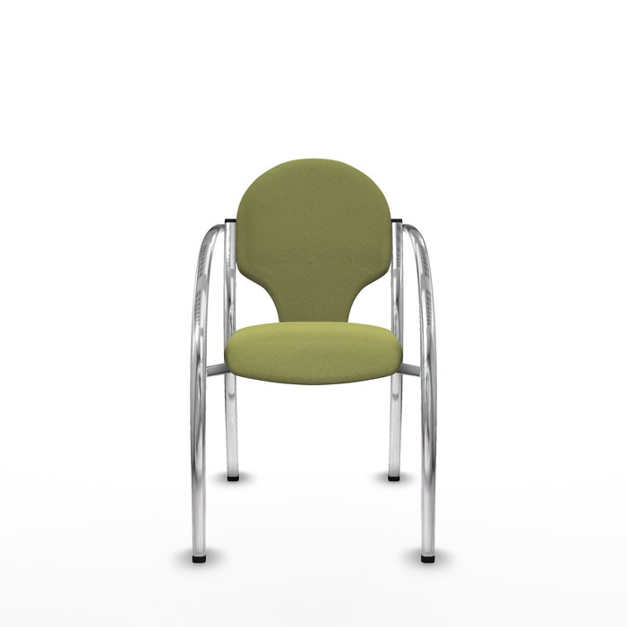 Silla Hellín tapizada con Tela color Verde oliva. Brazos fijos Silla Hellín tapizada con Tela color Verde oliva. Brazos fijos