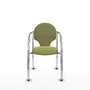 Silla Hellín tapizada con Tela color Verde oliva. Brazos fijos