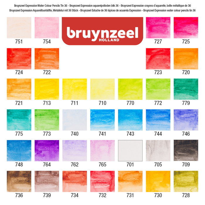 Bruynzeel Étui de 36 crayons aquarellables Expression
