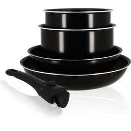 Menastyl Batterie de cuisine 5 pièces - Noir - Induction