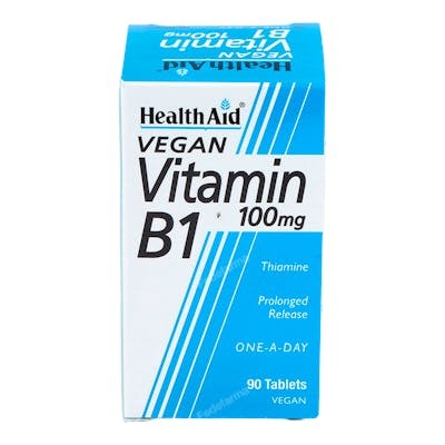 HEALTH AID Vitamine B1 (Tiamina) 100 mg, 90 comprimés HEALTH AID Vitamine B1 (Tiamina) 100 mg, 90 comprimés