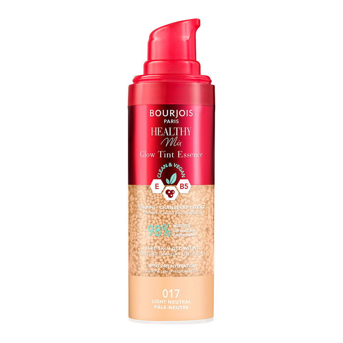 Bourjois Healthy Mix Glow Tint Essence #017 Light Neutral - Fond de teint essence teinté - 30 ml - Éclat, hydratation 24h, vegan