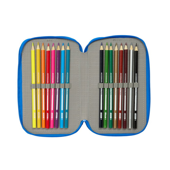 Pochette à crayons triple Batman Bleu 12,5 x 19,5 x 5,5 cm 37 Pièces