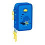 Pochette à crayons triple Batman Bleu 12,5 x 19,5 x 5,5 cm 37 Pièces