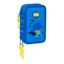 Pochette à crayons triple Batman Bleu 12,5 x 19,5 x 5,5 cm 37 Pièces