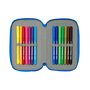 Pochette à crayons triple Batman Bleu 12,5 x 19,5 x 5,5 cm 37 Pièces