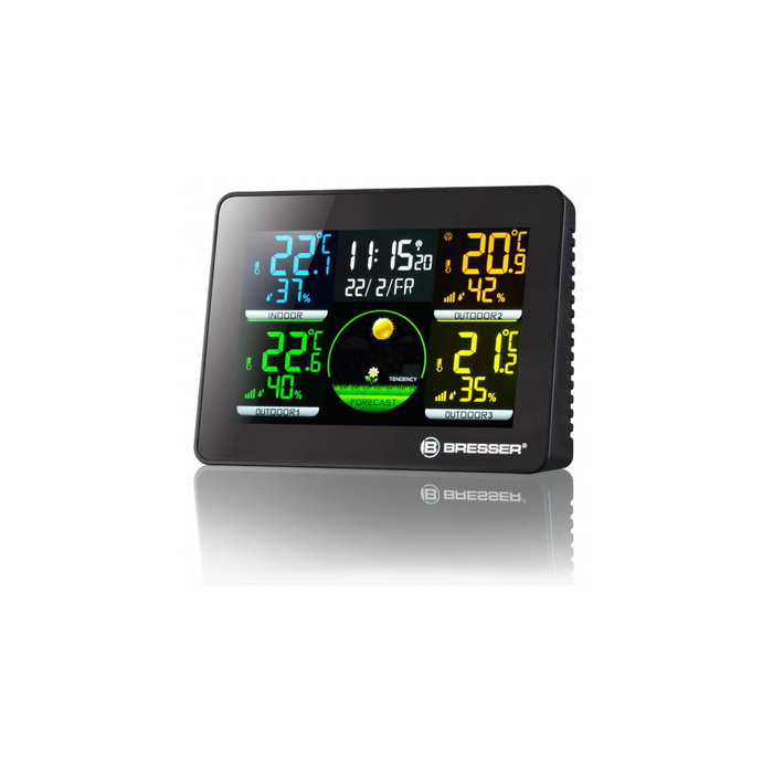 Bresser Thermo-Hygromètre Quadro NLX avec 3 capteurs extérieurs