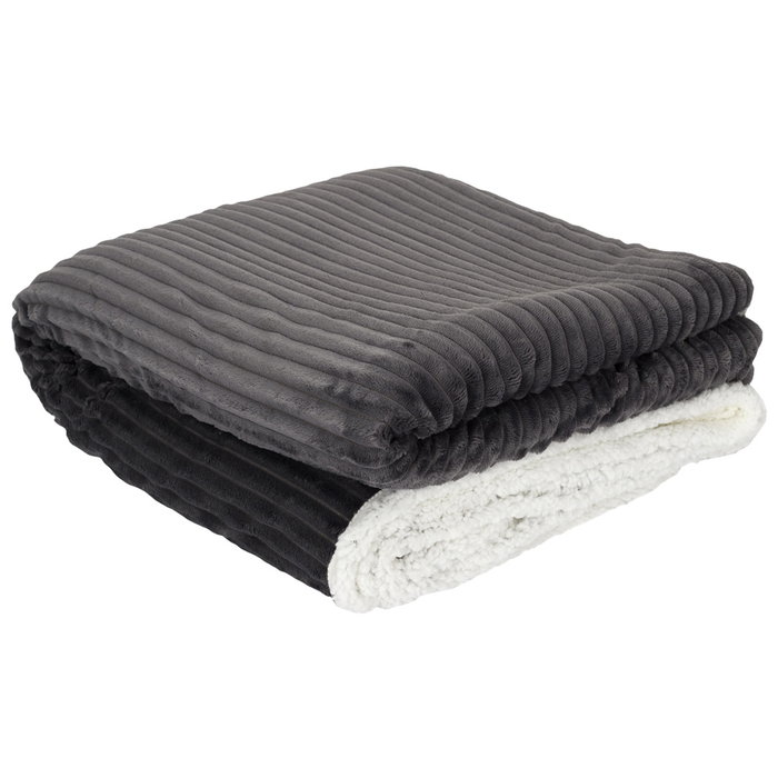 Home Deco Factory Couverture en Flanelle Grise 180x220 cm Home Deco Factory Couverture en Flanelle Grise 180x220 cm