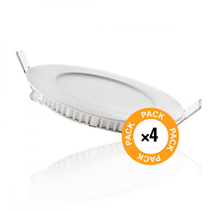 Pack de 4 panneaux LED circulaires 6 W 400 lm Blanc Froid 6000 K Pack de 4 panneaux LED circulaires 6 W 400 lm Blanc Froid 6000 K