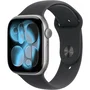 Apple Watch Series 11 GPS + Cellular 46mm Boîtier Aluminium Space Grey - Bracelet Sport Noir - Taille M/L