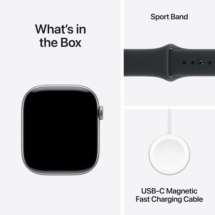 Apple Watch Series 11 GPS + Cellular - 46mm - Boîtier Space Grey Aluminium - Bracelet Black Sport Band - M/L Apple Watch Series 11 GPS + Cellular - 46mm - Boîtier Space Grey Aluminium - Bracelet Black Sport Band - M/L