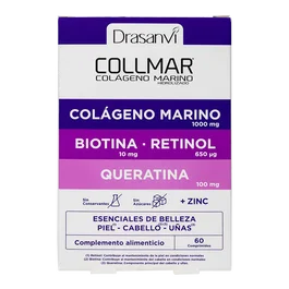 Drasanvi Collmar Esenciales Belleza Sin Azucar - Collagène marin avec vitamines, 60 comprimés