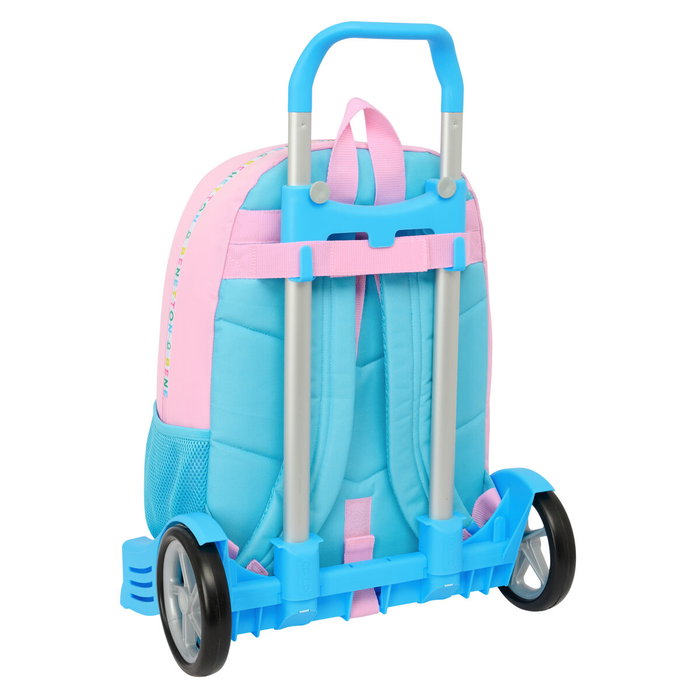 Benetton Cartable à roulettes Unique Rose Turquoise