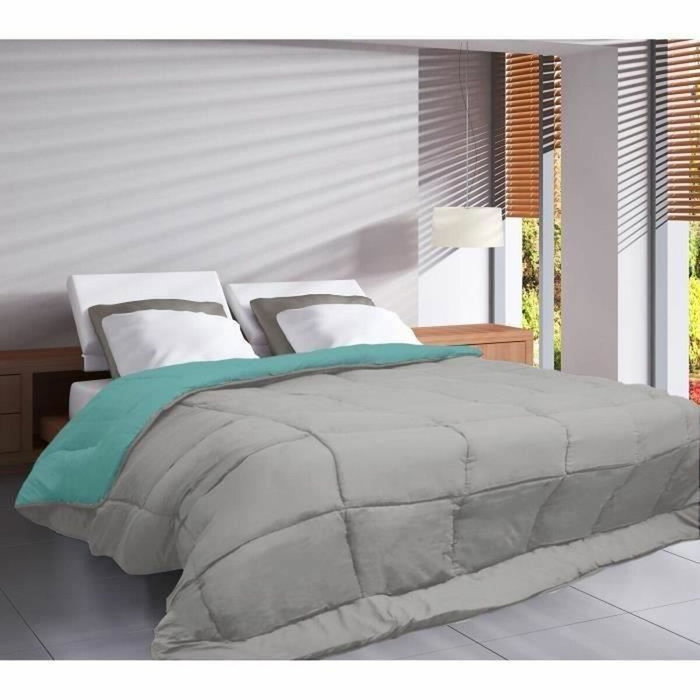Toison D'Or CALGARY Couette Chaude Microfibre Beige Galet & Vert Lac 240 x 260 cm Toison D'Or CALGARY Couette Chaude Microfibre Beige Galet & Vert Lac 240 x 260 cm