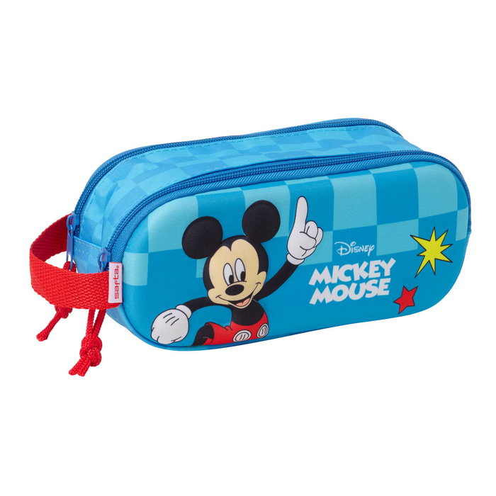 Trousse Fourre-Tout Double Mickey Mouse Clubhouse Bleu 21 x 8 x 6 cm 3D Trousse Fourre-Tout Double Mickey Mouse Clubhouse Bleu 21 x 8 x 6 cm 3D