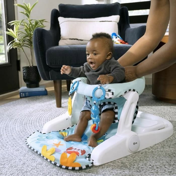 Baby Einstein Siège d'apprentissage et d'activités Sea of Support 2 en 1 - Bleu et blanc Baby Einstein Siège d'apprentissage et d'activités Sea of Support 2 en 1 - Bleu et blanc