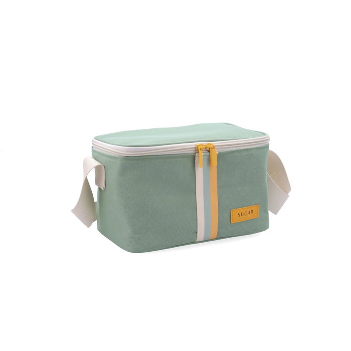 Quid Sac Isotherme Sugar 23x15x15 cm Vert Textile avec Bandoulière Fermeture Zippée Lot de 12 Quid Sac Isotherme Sugar 23x15x15 cm Vert Textile avec Bandoulière Fermeture Zippée Lot de 12