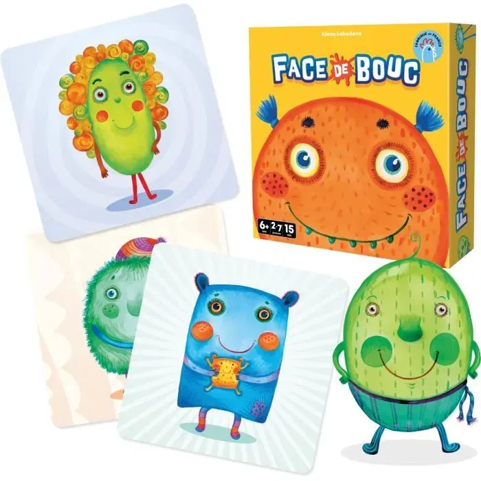 Asmodee - Face de bouc - Jeu de mémoire et d'imagination pour famille et enfants dès 6 ans - Jeu de cartes en français