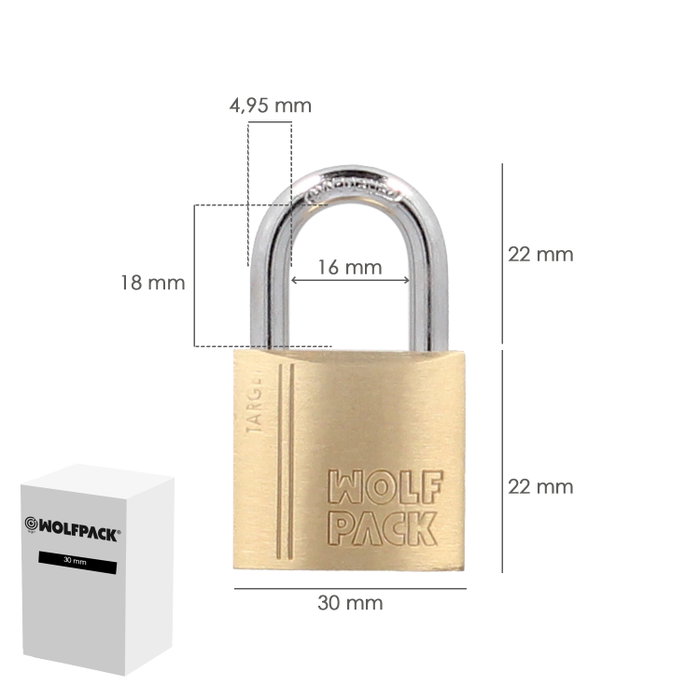 WOLFPACK LINEA PROFESIONAL Cadenas en laiton Arco Normal 30 mm Serie Target